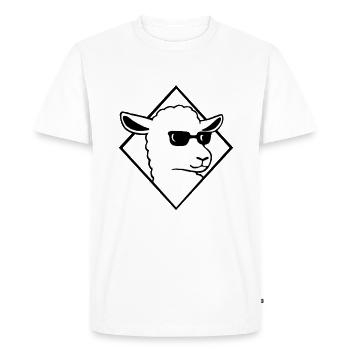 Cool sheep with sunglasses Mäh wool - Men's Premium Organic T-Shirt - white - Front - Nico (187cm)