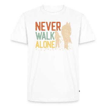Never walk alone - Horse - Vintage - Men's Premium Organic T-Shirt - white - Front - Nico (187cm)