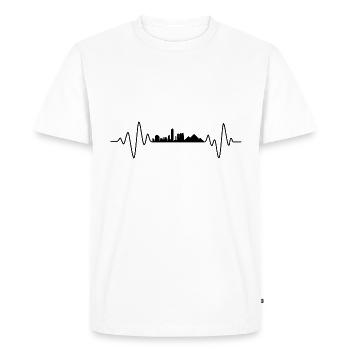 Le Caire Heartbeat Skyline Le Caire - T-shirt Premium bio Homme - blanc - Devant - Nico (187cm)