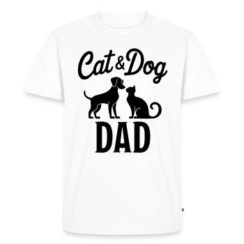 Cat and Dog Saying Funny Pet Gift - Men's Premium Organic T-Shirt - white - Front - Nico (187cm)