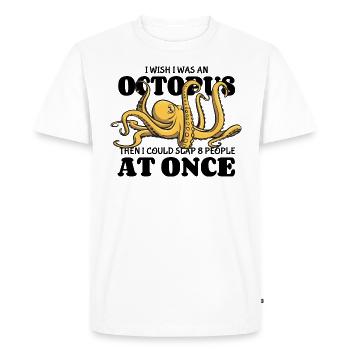 Octopus - gifler 8 personnes à la fois - dire - T-shirt Premium bio Homme - blanc - Devant - Nico (187cm)