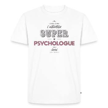 L authentique super psychologue - T-shirt Premium bio Homme - blanc - Devant - Nico (187cm)