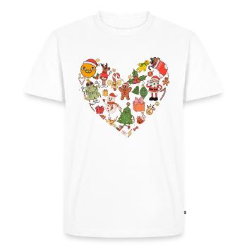 Groovy Noël, Vacances, C’est La Saison - T-shirt Premium bio Homme - blanc - Devant - Nico (187cm)