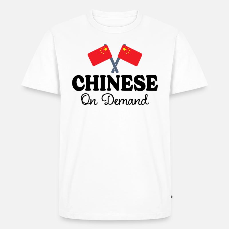 Chinois Sur Demande Interprète Chinois - T-shirt Premium bio Homme - blanc