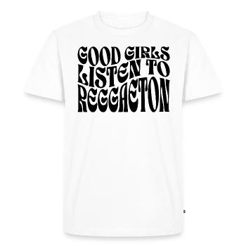 Meilleures Filles Écoutent Du Reggaeton - T-shirt Premium bio Homme - blanc - Devant - Nico (187cm)
