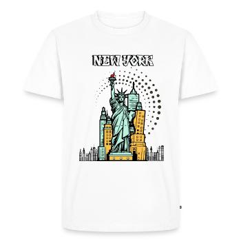Icône de New York - T-shirt Premium bio Homme - blanc - Devant - Nico (187cm)