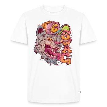Wild swag cat in graffiti style. - Men's Premium Organic T-Shirt - white - Front - Nico (187cm)