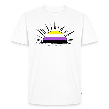 non binaire androgyn genderfluid pride queer lgbt - T-shirt Premium bio Homme - blanc - Devant - Nico (187cm)