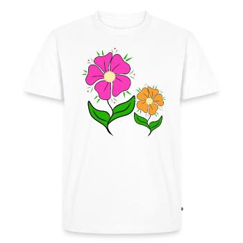 colorful flower meadow daisies flower flower tendril - Men's Premium Organic T-Shirt - white - Front - Nico (187cm)