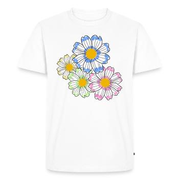 fleur de cosmei fleuri motif floral floral - T-shirt Premium bio Homme - blanc - Devant - Nico (187cm)