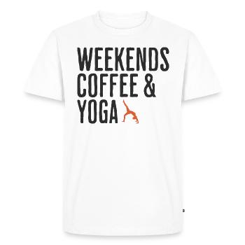 Zen Relaxation Weekend Coffee & Yoga - Men's Premium Organic T-Shirt - white - Front - Nico (187cm)