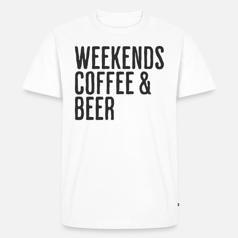 Kaffee- und Bierwochenenden Comedy-Wochenende - Männer Premium Bio T-Shirt - Weiß