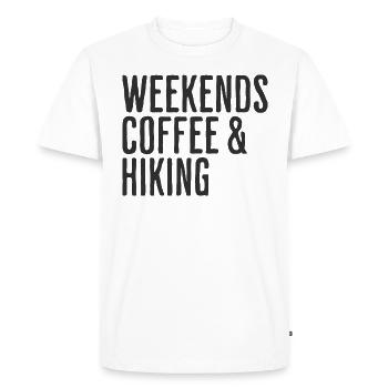 Coffee and hiking weekend Humor hiker - Men's Premium Organic T-Shirt - white - Front - Nico (187cm)