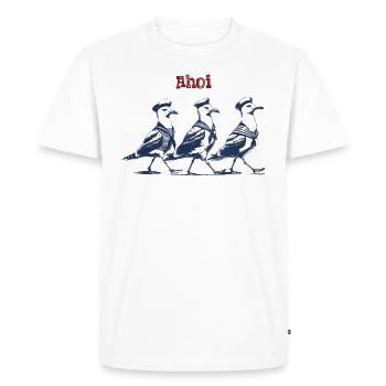 Ahoi Möwen - Männer Premium Bio T-Shirt - Weiß - Vorne - Nico (187cm)