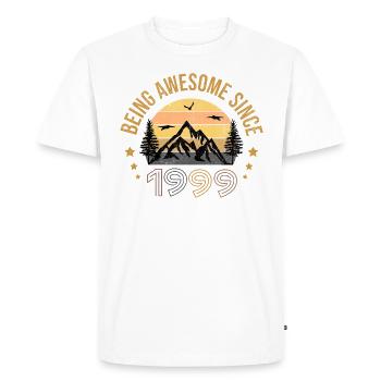 Being Awesome Since 1999 - Idée cadeau - T-shirt Premium bio Homme - blanc - Devant - Nico (187cm)