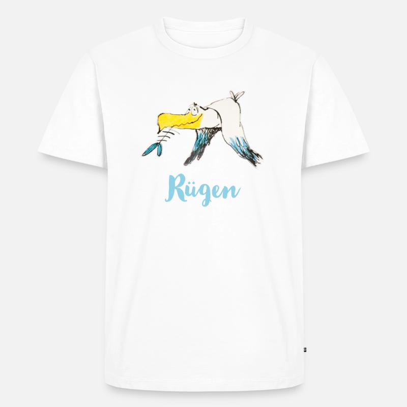 Rügen Möwe - Männer Premium Bio T-Shirt - Weiß
