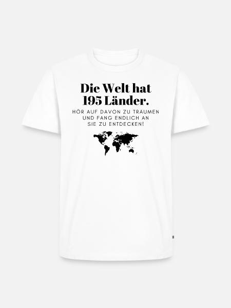 195 Länder - Männer Premium Bio T-Shirt - Weiß