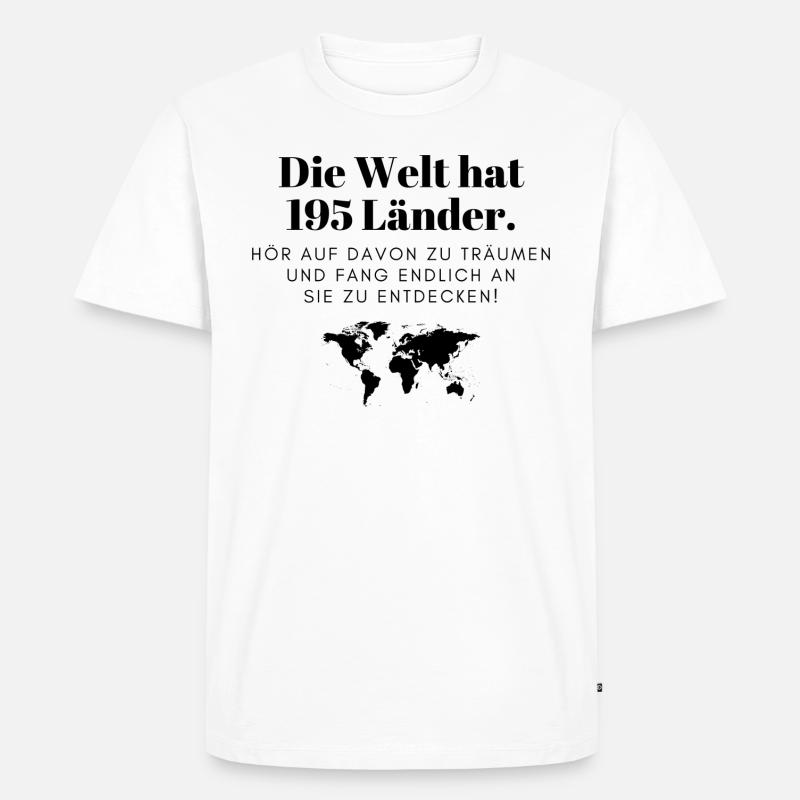 195 Länder - Männer Premium Bio T-Shirt - Weiß