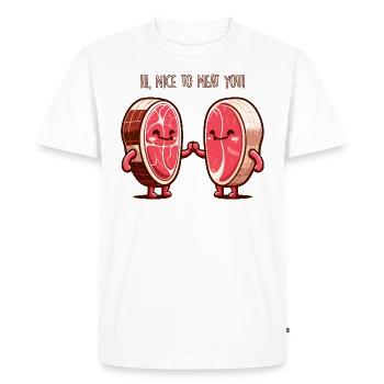 Agréable à vous viande - T-shirt Premium bio Homme - blanc - Devant - Nico (187cm)