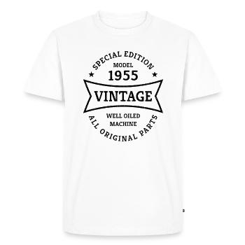 70th Birthday Year 1955 Vintage 70 Years - Men's Premium Organic T-Shirt - white - Front - Nico (187cm)