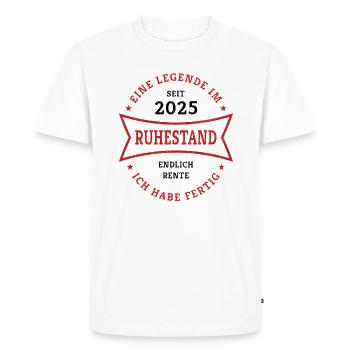 Retirement 2025 Finally Pension Gift for Pensioners - Men's Premium Organic T-Shirt - white - Front - Nico (187cm)