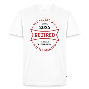 Retraite 2025 La légende est un cadeau à la retraite - T-shirt Premium bio Homme - blanc - Devant - Nico (187cm)
