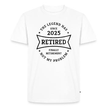 Retirement 2025 Finally Pension Gift for Pensioners - Men's Premium Organic T-Shirt - white - Front - Nico (187cm)