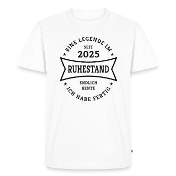 Retraite 2025 Une légende du cadeau de retraite - T-shirt Premium bio Homme - blanc - Devant - Nico (187cm)