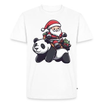 Panda Père Noël Dessin animé - T-shirt Premium bio Homme - blanc - Devant - Nico (187cm)