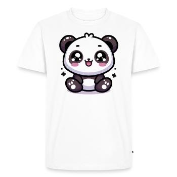 Panda mignon kawaii - T-shirt Premium bio Homme - blanc - Devant - Nico (187cm)