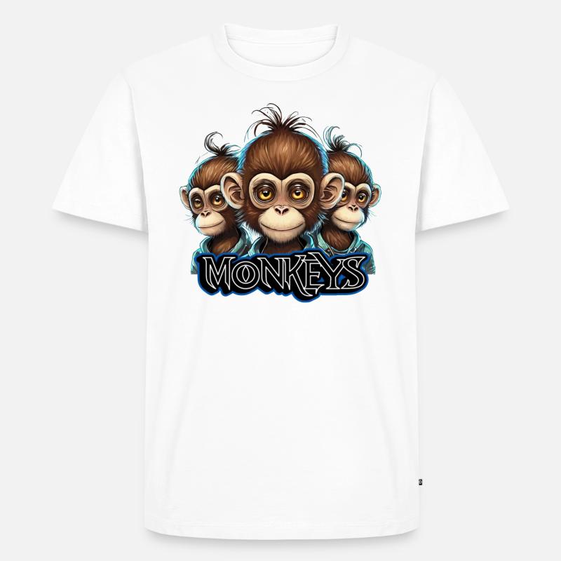 Affen 1 - Männer Premium Bio T-Shirt - Weiß