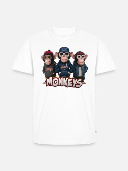 Monkeys 4 - T-shirt Premium bio Homme - blanc