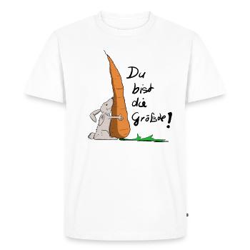 du bist die größte - Männer Premium Bio T-Shirt - Weiß - Vorne - Nico (187cm)