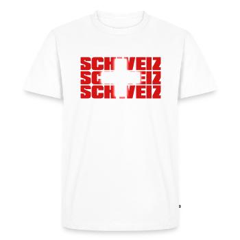SUISSE DANS LES COULEURS PAYS - T-shirt Premium bio Homme - blanc - Devant - Nico (187cm)