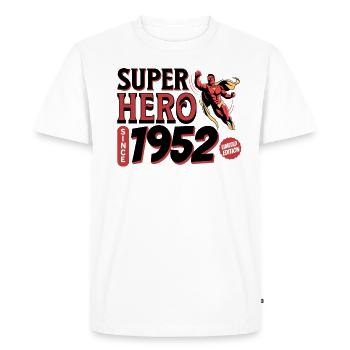 Super Heroes Since 1952 - 70th Anniversary - Men's Premium Organic T-Shirt - white - Front - Nico (187cm)