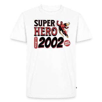 Super Heroes Since 2002 - 20th Anniversary - Men's Premium Organic T-Shirt - white - Front - Nico (187cm)