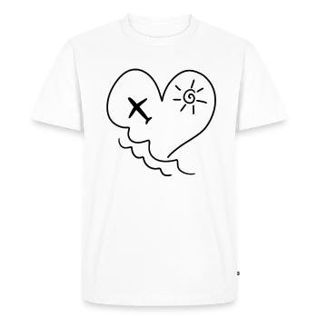 Holiday Sun Heart Beach Sea Flyer - Men's Premium Organic T-Shirt - white - Front - Nico (187cm)