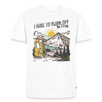 Je marche pour brûler le fou - T-shirt Premium bio Homme - blanc - Devant - Nico (187cm)