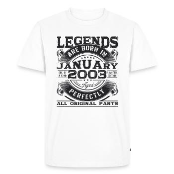 Année 2003 Janvier 20e anniversaire cadeau homme - T-shirt Premium bio Homme - blanc - Devant - Nico (187cm)