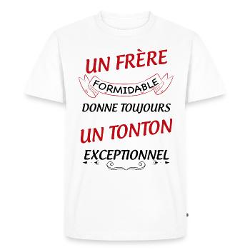 Tonton exceptionnel Frère Formidable Cadeau - T-shirt Premium bio Homme - blanc - Devant - Nico (187cm)
