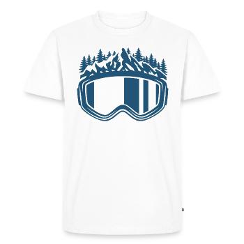 Ski, masque de ski, après-ski, sports d’hiver, vacances au ski - T-shirt Premium bio Homme - blanc - Devant - Nico (187cm)