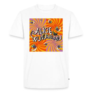 Alice Au Pays Des Merveilles Monde À L’Envers - T-shirt Premium bio Homme - blanc - Devant - Nico (187cm)