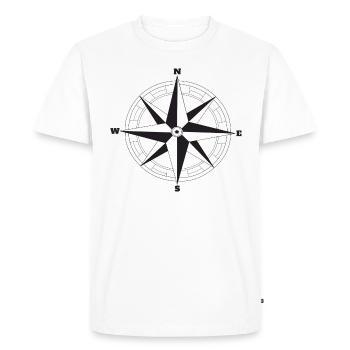 Compass, Compass T shirt - Men's Premium Organic T-Shirt - white - Front - Nico (187cm)