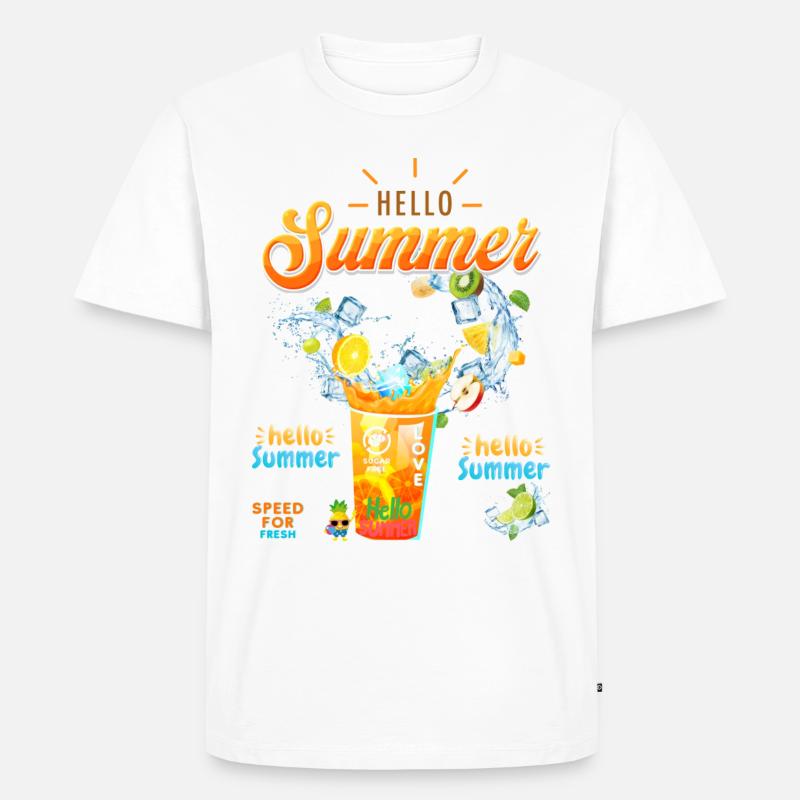 Hello Summer - Männer Premium Bio T-Shirt - Weiß