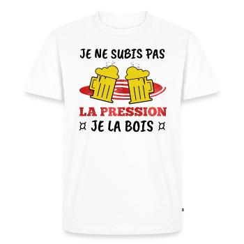 Apéro Shirt - Apéritif Cadeau - T-shirt Premium bio Homme - blanc - Devant - Nico (187cm)
