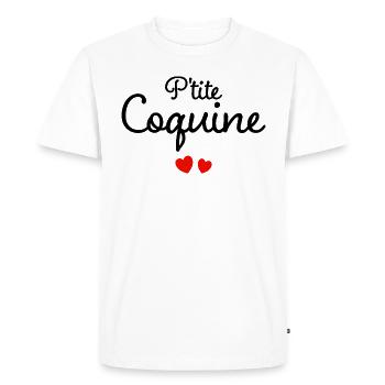Petite Coquine Humour Surnom Affectueux Femme - T-shirt Premium bio Homme - blanc - Devant - Nico (187cm)