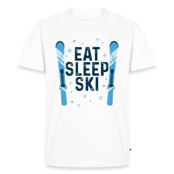 EAT SLEEP SKI - Men's Premium Organic T-Shirt - white - Front - Nico (187cm)