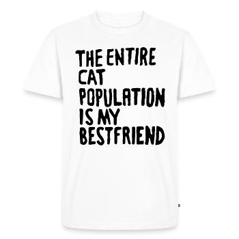 la population entière de chat est ma citation bestfriend - T-shirt Premium bio Homme - blanc - Devant - Nico (187cm)