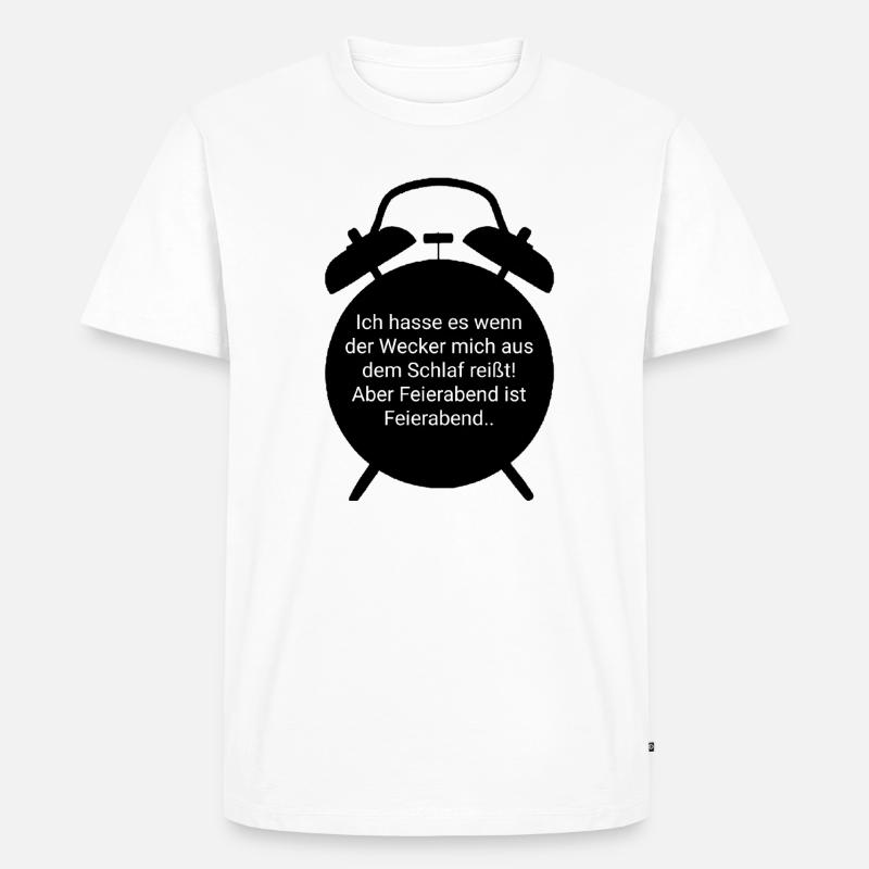 Feierabend - Wecker Design - Männer Premium Bio T-Shirt - Weiß