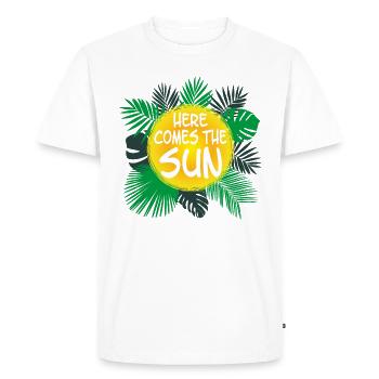 Here comes the Sun - Men's Premium Organic T-Shirt - white - Front - Nico (187cm)